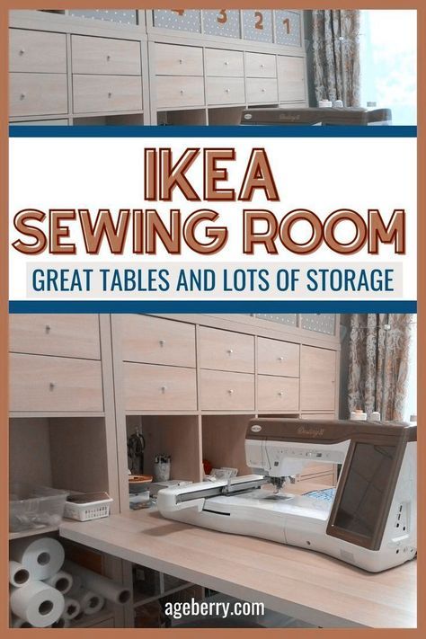 Ikea Sewing Room Ideas, Ikea Sewing Rooms, Sewing Room Ideas, Quilt Room Organization, Sewing Closet, Small Sewing Rooms, Craft Room Ideas, Craft Room Tables, Sewing Station