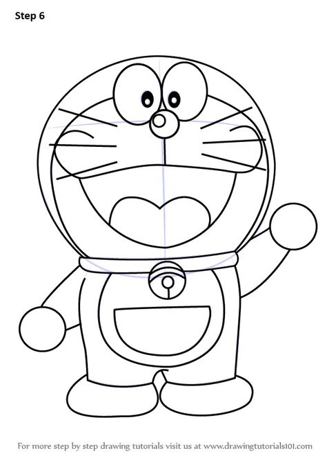 Learn How to Draw Doraemon (Doraemon) Step by Step : Drawing Tutorials Cartoon Pencil Drawing, Cartoon Art Drawing, Disney Character Drawings, Disney Drawings Sketches, Cartoon Drawing Tutorial, Doraemon Cartoon, Easy Cartoon Drawings, Disney Art Drawings, Drawing Step