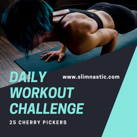 Daily Workout Challenge 25 Cherry Pickers www.slimnastic.com To perform the Cherry Picker, stand with your legs wider than shoulder-width apart, slightly bend your knees and hinge at the hip. Reach out in front of you, aiming to touch the ground. Then, reach directly below you and lastly, reach behind your legs. The stretch deepens as you reach behind you. Now stand up and perform the exercise again. #workoutathome #challengeaccepted Daily Workout Challenge, Challenge Accepted, Workout Aesthetic, Fitness Transformation, Fitness Workout For Women, Fitness Motivation Quotes, Fitness Quotes, Daily Workout, Workout Challenge