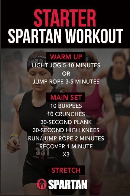 Starter Spartan Race Workout - Spartan Training - Spartan Workout Spartan Training, Spartan Workout, Spartan Race Training, Race Training, 30 Minute Workout, Spartan Race, Cardio Training, Workout Program, Workout Warm Up