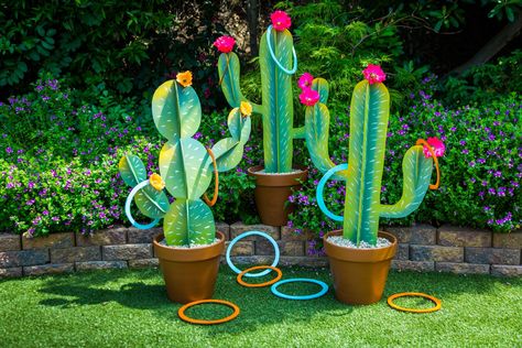 Monumental Vbs, Backyard Entertainment, Cactus Ring, Green Spray Paint, Diy Cactus, Summer Watch, Cactus Party, Cactus Diy, Entertainment Ideas