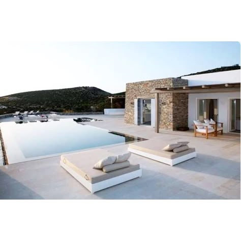 Mediterranean Houses, Paros Greece, Island House, Luxury Villas, Stone Houses, Stone House, House Goals, Villa Design, Pool House