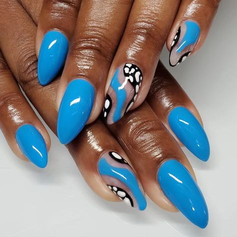 Denim Blue Nail Designs, Blue Fall Nails, Brown Hands, Fierce Nails, Mani Nails, Manicured Nails, Fancy Nail Art, Elegant Nail, Fingernail Designs