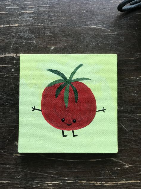 Green Mini Canvas Paintings, Paintings Without White Paint, Tiny Paintings Ideas Simple, Mini Paintings Ideas Aesthetic, Cute Little Paintings Easy, Tiny Paintings Simple, Canvas Painting Ideas Simple, Mini Canvas Paintings Easy, Items To Paint