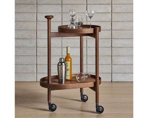 Por Favor Bar Cart | Modern Furniture | Blu Dot Small Bar Cart, Wood Bar Cart, Tall Side Table, Molded Chair, Velvet Lounge Chair, Sophisticated Decor, Traditional Sofa, Blu Dot, Entertaining Essentials