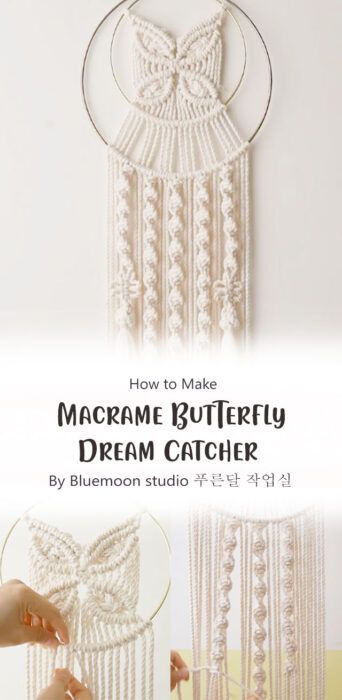 Butterfly Dream Catcher, Butterfly Dreamcatcher, Macrame Butterfly, Dreamcatcher Diy, Diy Dream Catcher Tutorial, Dream Catcher Patterns, Dream Catcher Tutorial, Free Macrame Patterns, Macrame Dream Catcher