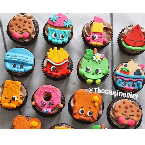 Shopkins Birthday Party Ideas! Cute shopkins cupcake toppers, made with fondant/gumpaste. www.thecakinggirl.ca Shopkins Birthday Party Ideas, Shopkins Cupcakes, Shopkins Birthday Cake, Shopkins Bday, Shopkins Cake, Lemon And Coconut Cake, Shopkins Birthday Party, Shopkins Birthday, Shopkins Party