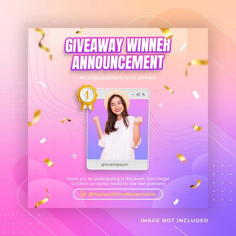 Winner Announcement Design Instagram, Winners Poster Design, Announcement Social Media Post, Giveaway Winner Announcement, Webinar Template, Cosmetics Advertising, Babymoon Photos, Instagram Contest, Better Instagram