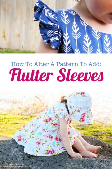 Flutter Sleeve Pattern, Sewing Online, Sew Baby, Trendy Sewing, Baby Sewing Projects, Baby Clothes Patterns, Kids Sewing, Altering Clothes, Sewing Patterns For Kids