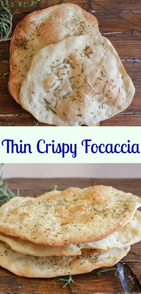 Crispy Focaccia, Foccacia Recipe, Crispy Flatbread, Foccacia Bread, Focaccia Bread Recipe, Dinner Favorites, Italian Recipe, Flatbread Recipes, Focaccia Bread