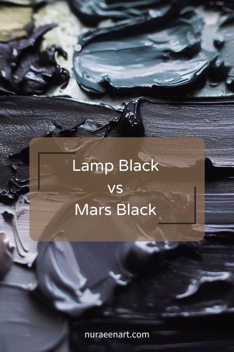 comparison between lamp black and mars black Mars Black, Mixing Colors, Lamp Black, Black Lamps, Painting Tips, Color Theory, Black Art, Brush Strokes, Colour Palette