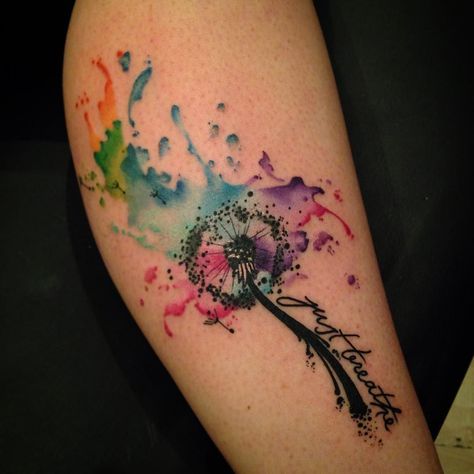 Watercolor Dandelion Tattoo, Dandelion Watercolor, Dr Tattoo, Tatoo Dog, Dandelion Tattoo Design, Watercolor Tattoo Ideas, Watercolor Tattoo Flower, Dandelion Tattoo, Tattoo Trend