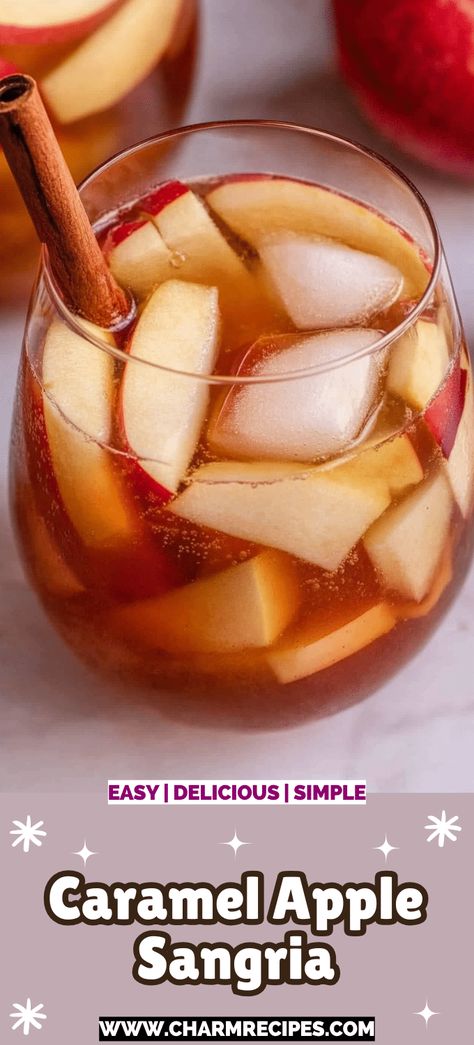 Caramel Apple Sangria Spiced Caramel Apple Punch, Carmel Apple Cider Recipe, Caramel Apple Sangria Recipes, Apple Cider Caramel Vodka, Carmel Recipe, Apple Cider Caramel, Caramel Apple Sangria, Holiday Sangria, Apple Sangria