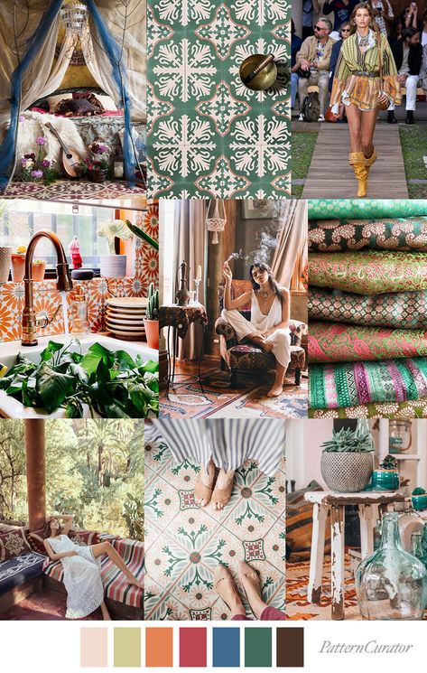 Pattern Curator, Birthday Extravaganza, Textile Inspiration, Bohemian Interior Design, Trend Forecast, Trend 2023, Boho Interiors, Bohemian Pattern, Bohemian Colors