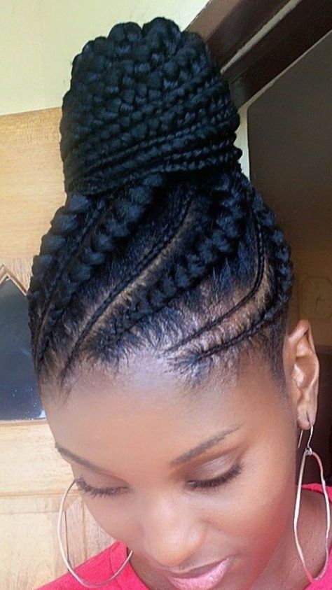 ALL HAIR MAKEOVER: African ponytail cornrow Cornrow Updo Hairstyles, Cornrow Ponytail, Cornrows Braids For Black Women, Braided Hairstyles For Black Women Cornrows, Goddess Braids Hairstyles, African Hair Braiding Styles, Braided Ponytail Hairstyles, Beautiful Braids, Braided Hairstyles Updo