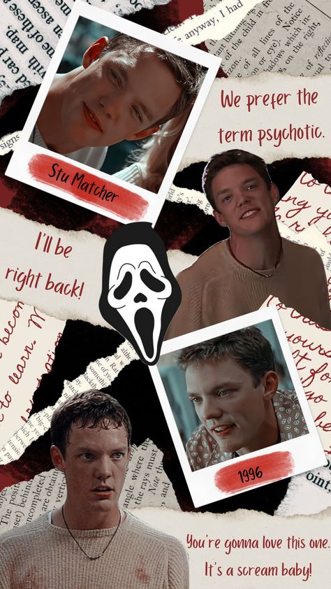 Stu Matcher Wallpaper Billy Loomis And Stu Macher Scream, Stu From Scream Wallpaper, Scream Wallpapers Billy And Stu, Stu Scream Wallpaper, Billy Loom Is And Stu Macher, Stu Macher Tattoo, Stu Macher Outfit Ideas, Stu Macher Ghostface, Stu Wallpaper