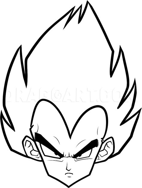 How To Draw Vegeta Easy, Step by Step, Drawing Guide, by Dawn | dragoart.com Graffiti Clipart, Goku Characters, Anime Clipart, Cool Drawings For Kids, Naruto Drawings Easy, Heart Anime, Face Coloring, Drawing Dragon, Dbz Drawings