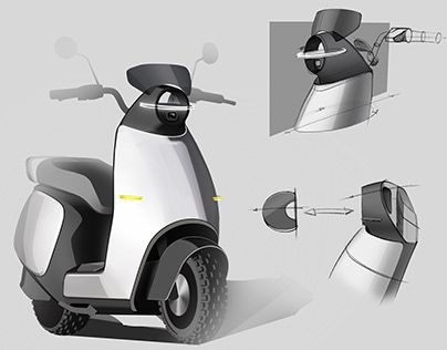 Scooter Concept, Scooter Design, Car Sketch, E Scooter, Design Industrial, Bicycle Design, Transportation Design, Bike Design, Automotive Design