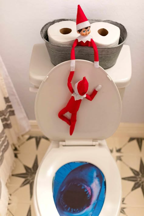 Make a splash with our Elf on the Shelf in a hilarious shark encounter! Grab this free Elf on the Shelf printable and add it to your bathroom antics. More fun toilet humor ideas for Elf.New Elf on the Shelf ideas daily plus free Elf on the Shelf printables. #FrugalCouponLiving #ElfontheShelf Harry Potter Elf, Elf On The Shelf Printables, Elf Printables, Elf Ideas Easy, Christmas Freebie, Awesome Elf On The Shelf Ideas, Elf Activities, The Elf On The Shelf, Xmas Elf