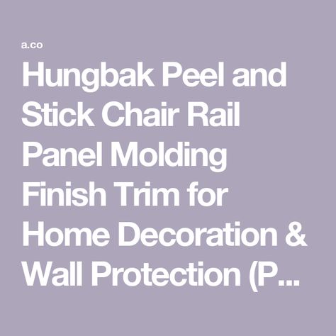 Hungbak Peel and Stick Chair Rail Panel Molding Finish Trim for Home Decoration & Wall Protection (Paintable White, 3m x 4cm) Stick Chair, Panel Molding, Chair Rail, Ceiling Fan In Kitchen, Bath Fixtures, Decoration Wall, Amazon Home, Interior Walls, Pharmacy Gifts