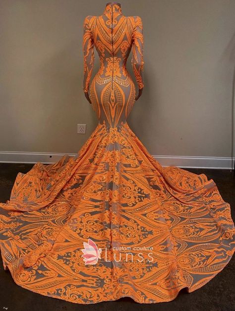 Goddess Clothes, Long Sleeve Mermaid Prom Dress, فستان زهري, Orange Mermaid, Mode Kimono, Floral Dress Formal, Mermaid Evening Gown, Mermaid Prom Dress, Long Sleeve Prom