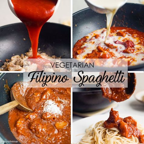 A delicious, healthy, vegan take on the Filipino spaghetti but with all the goodness of the regular Filipino spaghetti. Sweet and has loads of vegetarian hotdogs and vegetarian ground protein which makes it so filling and satisfying! . . . . #filipinorecipes #filipinovegetarianrecipes #filipinoveganrecipes #veganfilipinospaghetti #veganfilipinospaghettirecipe #veganfilipinospaghettieasy #veganfilipinospaghettitutorial Vegetarian Hotdogs, Filipino Spaghetti Recipe, Longsilog, Vegetarian Hot Dog, Vegan Filipino, Filipino Spaghetti, Healthy Spaghetti, Creamy Spaghetti, Vegetarian Spaghetti