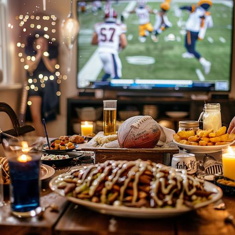 "Game Day Feast: An inviting spread of game day #food laid out during an exciting #footballmatch on #TV. #football #snacks #television #sports #game #aiart #aiphoto #stockcake ⬇️ Download and 📝 Prompt 👉 https://stockcake.com/i/game-day-feast_804358_773058" Sunday Football Aesthetic, Football Sunday Aesthetic, Super Bowl Party Aesthetic, Nfl Sunday Food, Turkey Bowl Football, Snack Lays, Nfl Thanksgiving, Football Thanksgiving, Turkey Bowl