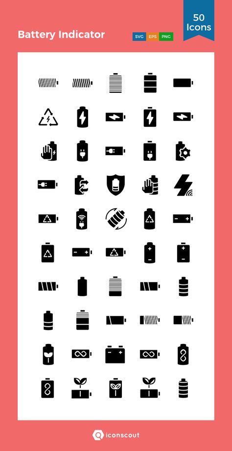 Battery Indicator Icon Pack - 50 Solid Icons Solid Icons, Battery Icon, Battery Indicator, Icon Pack, After Effects, Dj, 50 %, Free Download, Logo Design