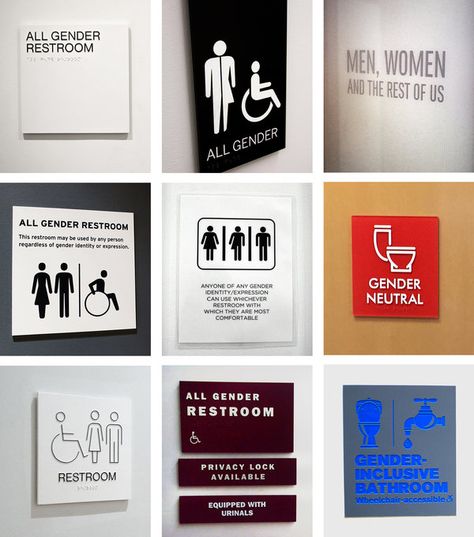 In All-Gender Restrooms, the Signs Reflect the Times - The New York Times Gender Neutral Bathroom Signs, Gender Neutral Bathrooms, Gender Neutral Bathroom, Bathroom Signage, All Gender Restroom, Restrooms Signage, Restroom Signs, Restroom Design, Neutral Bathroom