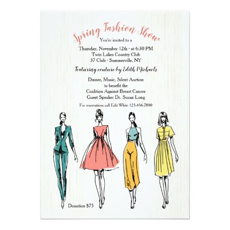 Fashion Model Fashion Show Invitation Fashion Invitation Card, Fashion Show Invitation Card Ideas, Fashion Week Invite, Fashion Show Invite Card, Fashion Week Invitation Design, Show Invitation, Fashion Show Invitation, Casual Attire For Women, Business Invitation