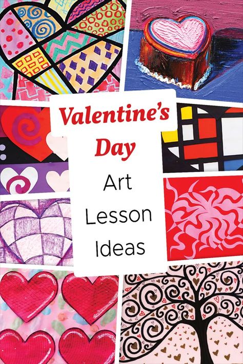 Jim Dine Art, Valentines Art Lessons, Elementary Valentines, Art Lesson Ideas, Romero Britto Art, Britto Art, Primary School Art, Valentine Art Projects, Valentine Art