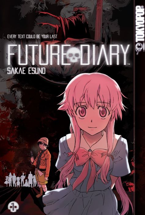 Future Diary - anime The Future Diary, Future Diary, Anime Poster, A Girl, The Future, Red, Hair, Anime, Black