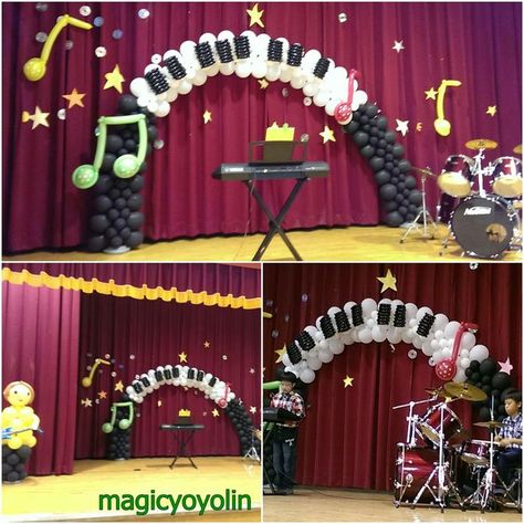 Music Party Theme Decoration, Music Theme Party, Ballon Column, Music Centerpieces, Music Decorations, Parties Decorations, Disco Decorations, Music Themed Parties, Show Da Luna