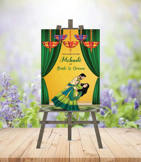 Mehndi Ceremony Welcome Board Mehndi Ceremony, Welcome Boards, Board Design, Wedding Welcome, Invitation Cards, Saving Money, Make It Yourself, Design