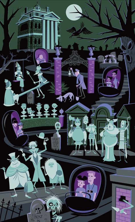 Shag: 999 Happy Haunts Officially Licensed by ©️Disney Haunted Mansion Wallpaper, Haunted Mansion Disneyland, Foolish Mortals, Disney Fine Art, Disneyland Halloween, The Haunted Mansion, Disney Print, Disney Haunted Mansion, Disney Posters