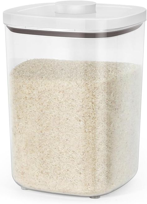 Amazon.com: TBMax Large Flour Storage Container -23 Lbs / 10.56 Qt Rice Container with Pop Up Lid & Measuring Scoop for Flour, Cereal, Dry Food Storage and Kitchen Pantry Organization: Home & Kitchen Large Flour Storage Containers, Flour Storage, Kitchen Pantry Organization, Rice Container, Flour Container, Dry Food Storage, Kitchen Storage Containers, Kitchen Food Storage, Store Organization