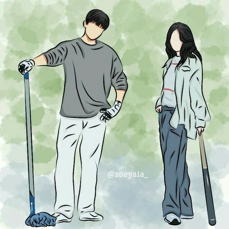 Happiness Kdrama Drawing, K Drama Happiness, Korean Drama Drawing, Korean Couple Art, K Drama Fanart, Happiness K Drama, K Drama Drawing, K Drama Art, Fan Art Kdrama