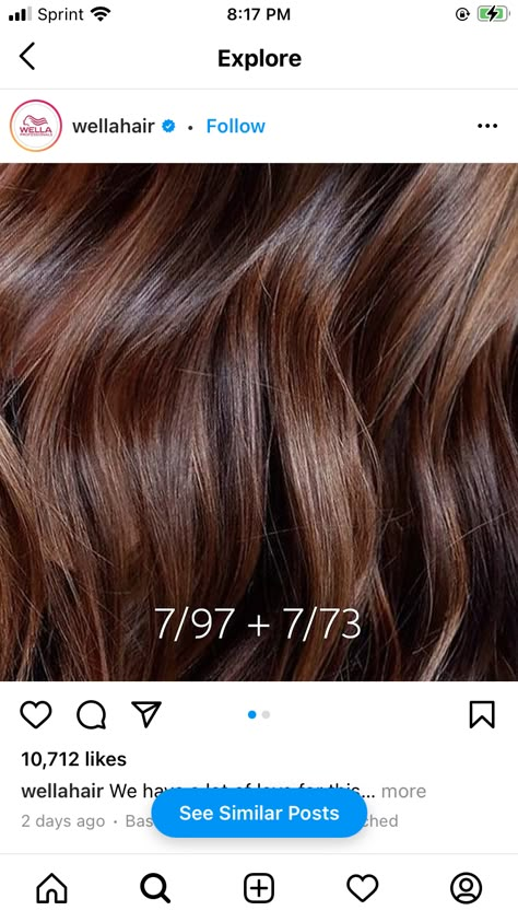 Auburn Hair Color Formulas Wella, Auburn Hair Color Formulas, Wella Reds Formula, Brunette Formulas, Wella Formulas, Color Formulations, Toner Formulas, Global Hair Color, Chocolate Brunette