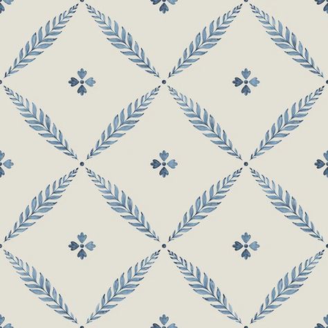 Modern French Nordic Mood from an Eclectic Mix You'll Love - Hello Lovely Flower Trellis, Blue And White Wallpaper, Trellis Wallpaper, W Wallpaper, Trellis Design, Trellis Pattern, Luxury Wallpaper, Luminaire Design, Swedish Design