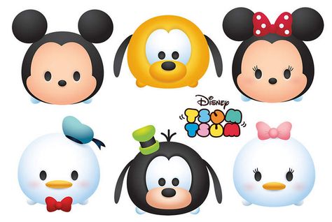 Disney Tsum Tsum Characters, Tsum Tsum Mickey Mouse, Disney Stickers Printables, Tsum Tsum Party, Tsum Tsum Mickey, Disney Wall Decals, Disney Decals, Easy Disney Drawings, Kawaii Disney