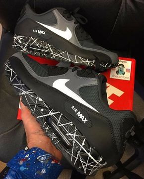 Air Max, Nike Air Max, And Black #nike #fashion #sneakers #trainers #runningshoes #athleticshoes #kicks #nikeairforce #shoes #activewear Nike Air Max 90s, Custom Nike Shoes, All Nike Shoes, Shoes Sneakers Jordans, Nike Air Shoes, Shoes Sneakers Nike, Nike Shoes Air Max, Fresh Shoes, Hype Shoes