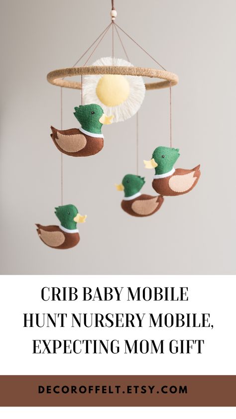 This mallard duck mobile is made in soothing and natural colors, so your little one will definitely be interested. It is also a great gift for a pregnant friend or on the occasion of a baby shower. Baby Play Gym Toys, Baby Play Gym, Pregnant Friends, Expecting Mom Gifts, Handmade Baby Gifts, Handmade Teddy Bears, Nursery Mobile, Crib Mobile, Felt Christmas Ornaments