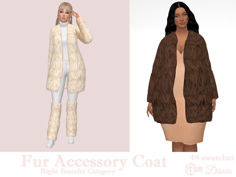 Sims 4 Cc Maxis Match Fur Coat, Sims 4 Fur Coat Accessory, Sims 4 Cc Fur Jacket, Sims 4 Fur Coat Cc, Sims 4 Jacket, Sims 4 Sweater, Pink Fur Jacket, Pink Cc, Cc Sims4