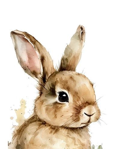 Watercolor Baby Brown Bunny Digital Wall Art for Nursery Decor Canvas-ready Print - Etsy Watercolour Nursery Art, Wall Art For Nursery, Woodland Bunny, Art For Nursery, Bunny Watercolor, Baby Animal Drawings, Brown Bunny, Bunny Painting, Rabbit Painting