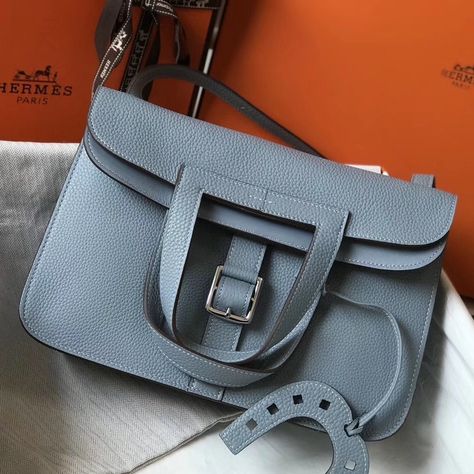 Replica Hermes Halzan Bag In Blue Lin Clemence Leather Hermes Belt Mens, Hermes Halzan, Kate Bags, Bottega Veneta Handbag, Manolo Blahnik Pumps, Grooming Bag, Valentino Handbags, Hermes Shoes, Valentino Shoes