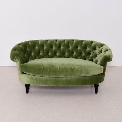 @sunbeam_vintage on Instagram: “New arrival ! 💋Sage green vintage tufted settee 64” width x 35.5” depth x 30” height, seat height 20” $500” Green Vintage Couch, Round Settee, Tufted Settee, Vintage Couch, Book Corner, Green Sofa, Book Corners, Green Vintage, Settee