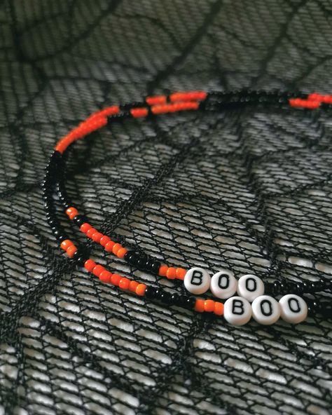 | BOO Necklace 🎃👻 . Color: Black and Orange . Size: 43 cm/ 17 inches . Price: 25.- (Visit Shop To See The Price In Your Currency) . Link To Shop Is In Bio💗 . #handmade #necklace #choker #jewlery #autumn #halloween #spookyseason #spooky #smallbusiness #art #sidzartshop #treatyourself Autumn Halloween, Z Arts, Black And Orange, Necklace Choker, Handmade Necklace, Treat Yourself, Choker, Orange, Halloween