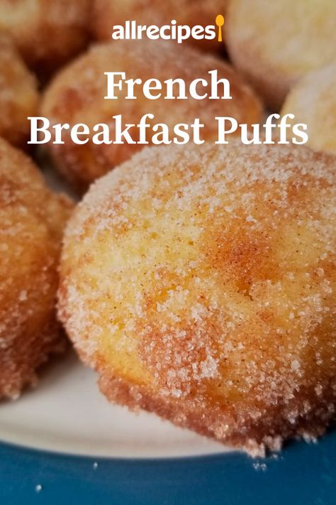 French Toast Puffs, Best Breakfast Desserts, Mr Puffs Recipe, Benight Recipe, French Breakfast Recipes, Breakfast Puffs, French Breakfast Puffs, Breakfast Dessert Recipes, Breakfast Desserts