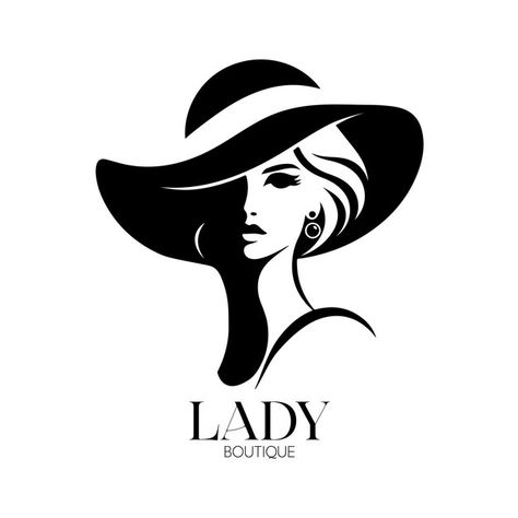 Fashion lady boutique logo template | Premium Vector #Freepik #vector Logo For Boutique Branding, Fashion Design Logo Ideas Creative, Fashion Brand Logo Design Ideas, Lady Logo Design, Clothing Logo Inspiration, Female Logo Design, Clothes Logo Design, Logo For Boutique, Fashion Designer Logo