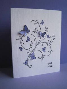 Papertrey Ink, Butterfly Cards, Pretty Cards, Handmade Birthday Cards, Hero Arts, Creative Cards, Less Is More, Sympathy Cards, Love Cards